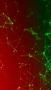 Abstract digital network lines with green and red color gradient background. Royalty Free Stock Photo