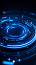 Abstract digital technology background with glowing blue circles and lines, futuristic concept Royalty Free Stock Photo