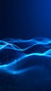 Abstract digital wave pattern in blue, futuristic data visualization background Royalty Free Stock Photo
