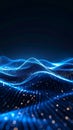 Abstract digital wave pattern with glowing particles and data visualization Royalty Free Stock Photo