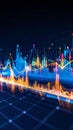 Abstract financial data visualization with colorful graphs and charts, business concept. Royalty Free Stock Photo