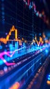 Abstract Financial Data Visualization with Dynamic Lines and Charts Royalty Free Stock Photo