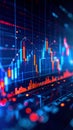 Abstract financial trading graph with candlestick charts and data visualization. Royalty Free Stock Photo