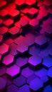 Abstract geometric hexagonal pattern with vibrant red purple and blue color gradient Royalty Free Stock Photo