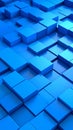 Abstract geometric pattern of blue cubes, 3D rendered background, modern design Royalty Free Stock Photo
