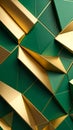 Abstract Geometric Pattern with Emerald Green and Gold Accents Royalty Free Stock Photo