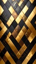 Abstract geometric pattern with gold and black textures, luxury background Royalty Free Stock Photo