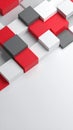 Abstract Geometric Pattern of Red Gray and White Blocks on White Background Royalty Free Stock Photo