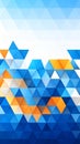 Abstract Geometric Triangle Background with Blue Orange and White Elements Royalty Free Stock Photo