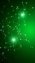 Abstract green network connection background with glowing nodes and lines, digital technology Royalty Free Stock Photo