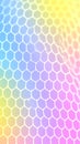 Abstract honeycomb pattern with vibrant pastel rainbow gradient background Royalty Free Stock Photo