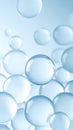 Abstract illustration of floating spheres in soft blue gradient background Royalty Free Stock Photo