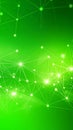 Abstract network connection on green background, digital data, technology concept. Royalty Free Stock Photo