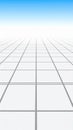 Abstract perspective grid pattern on white with a gradient blue sky background Royalty Free Stock Photo