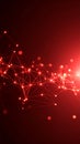 Abstract red network of connected dots and lines against a dark background. Royalty Free Stock Photo