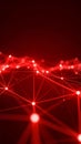Abstract red network of connected dots and lines against a dark background Royalty Free Stock Photo