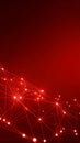 Abstract red network connection background with glowing nodes and lines, digital technology Royalty Free Stock Photo