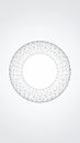 Abstract wireframe torus shape against a white background for technology or design concepts Royalty Free Stock Photo