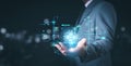 Ai technology, Artificial Intelligence. man using technology smart robot AI, artificial intelligence by enter command prompt Royalty Free Stock Photo