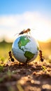 Ants Carrying Globe Earth Teamwork Tiny World Insects Royalty Free Stock Photo
