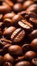 Close Up Roasted Coffee Beans Pile for Espresso Drink Preparation Royalty Free Stock Photo