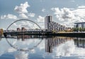 Clyde Arc Squinty Bridge over River Clyde Glasgow Royalty Free Stock Photo