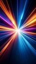 Colorful Light Rays Exploding from Center Creating a Dynamic Motion and Energy Abstract Background Royalty Free Stock Photo
