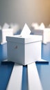 Conceptual image of ballot box with voting papers representing election and democracy Royalty Free Stock Photo