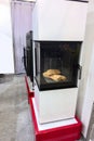 Corner steel stove fireplace with heat-resistant glass