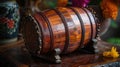 A crafted wooden "Raban" drum, a traditional instrument used during Sinhalese New Year celebrations. The drum is