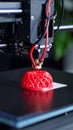 3D Printer Printing Red Object Macro Shot Modern Technology Royalty Free Stock Photo