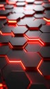 Dark Hexagons With Red Neon Glow Abstract Background Royalty Free Stock Photo