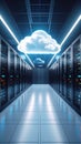 Data center server room with cloud computing concept and modern technology Royalty Free Stock Photo