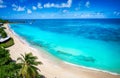 The beautiful Turners Beach at the tropical island of Antigua Royalty Free Stock Photo