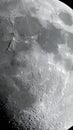 Detailed close up of the Moon's cratered surface in high resolution astrophotography Royalty Free Stock Photo