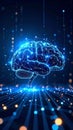 Digital Brain with Glowing Connections and Data Flow Artificial Intelligence Concept Royalty Free Stock Photo