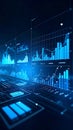 Digital data analysis interface with charts and graphs, modern technology concept Royalty Free Stock Photo