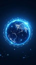 Digital Earth Globe with Connected Network Lines, Technology and Communication Concept Royalty Free Stock Photo