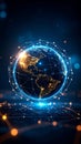 Digital Earth Globe with Network Connections and Data Visualization Royalty Free Stock Photo