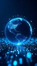 Digital globe with binary code and data streams, representing global network and technology Royalty Free Stock Photo