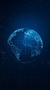 Digital globe with connected dots and lines representing global network and data Royalty Free Stock Photo