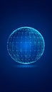 Digital globe illustration with connected dots representing global network and data Royalty Free Stock Photo