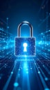 Digital Lock Security Data Network Abstract Blue Technology Background Royalty Free Stock Photo