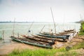 Fishmen Boat at the coat of the Mae Khong River in Thailand Royalty Free Stock Photo