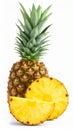 Fresh pineapple with slices isolated on white background Royalty Free Stock Photo
