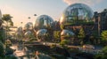 Futuristic City With Glass Domes