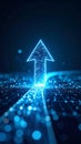 Glowing Arrow Ascending Through Digital Data Streams Royalty Free Stock Photo