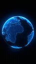 Glowing Blue Digital Earth Globe Map Visualization Royalty Free Stock Photo