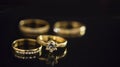 as rings Diamond and gold wedding rings Royalty Free Stock Photo
