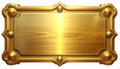 Generated image golden shiny blank metal nameplate isolated on white background Royalty Free Stock Photo